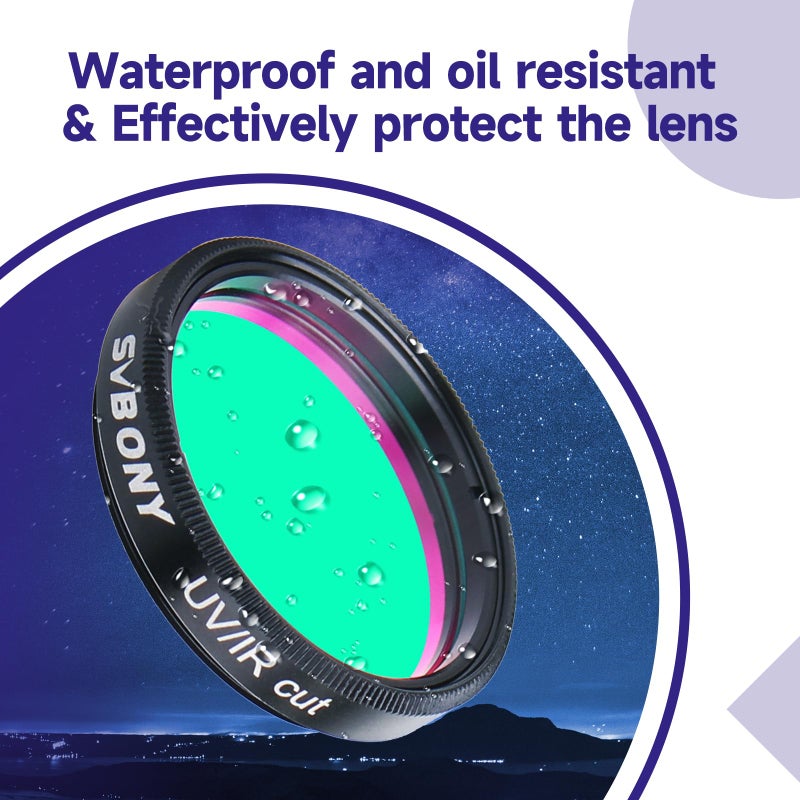 SVBONY Telescope Filter, 1.25" UV IR Cut Block Filter, Blocks Red Ultraviolet, Multi Coated Infra Keep Planetary Images Sharp, for CCD Digital Telescope Astrophotography - Image 4